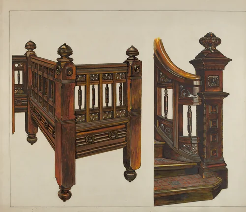 Stairway Balustrade by Florence Truelson, index of american design, 1937