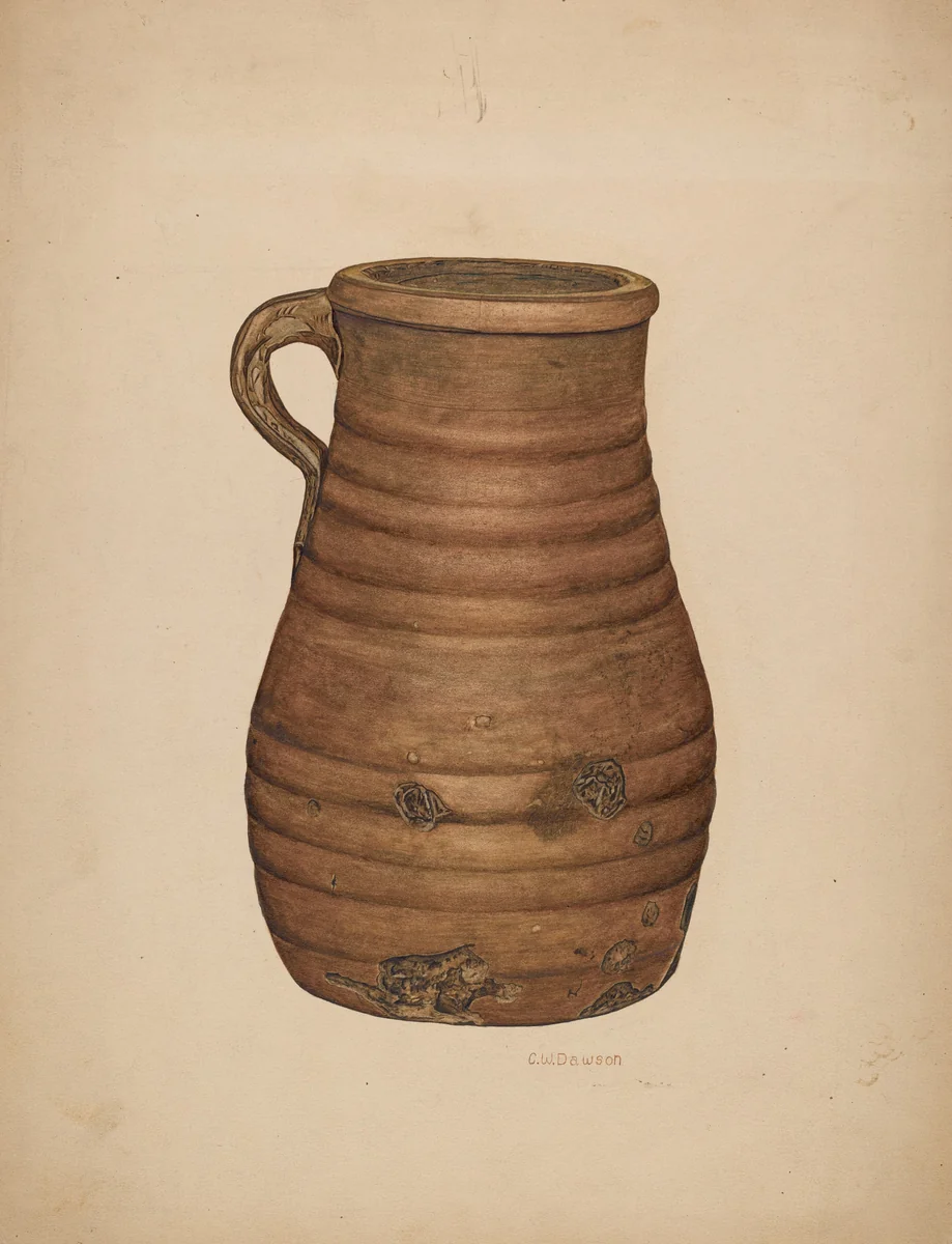 Jug by Clarence W. Dawson, index of american design, 1940