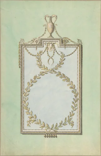 Design for a Mirror Surmounted by a Vase by John Yenn, drawing, 1770-1821