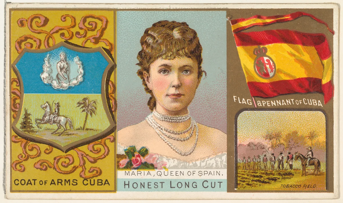 Maria, Queen of Spain, from the Rulers, Flags, and Coats of Arms series (N126-1) issued by W. Duke, Sons & Co. by W. Duke, Sons & Co., print, 1888