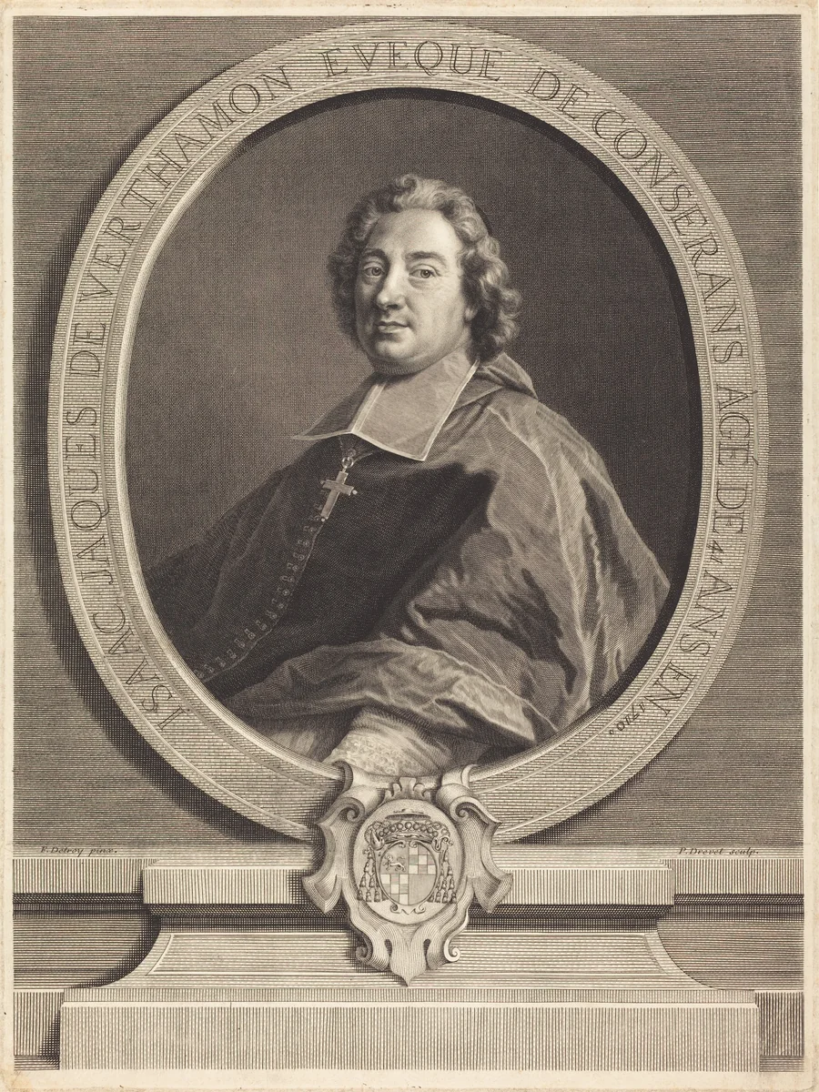 Isaac-Jacques de Verthamon by Pierre-Imbert Drevet; François de Troy, print, 1697-1739