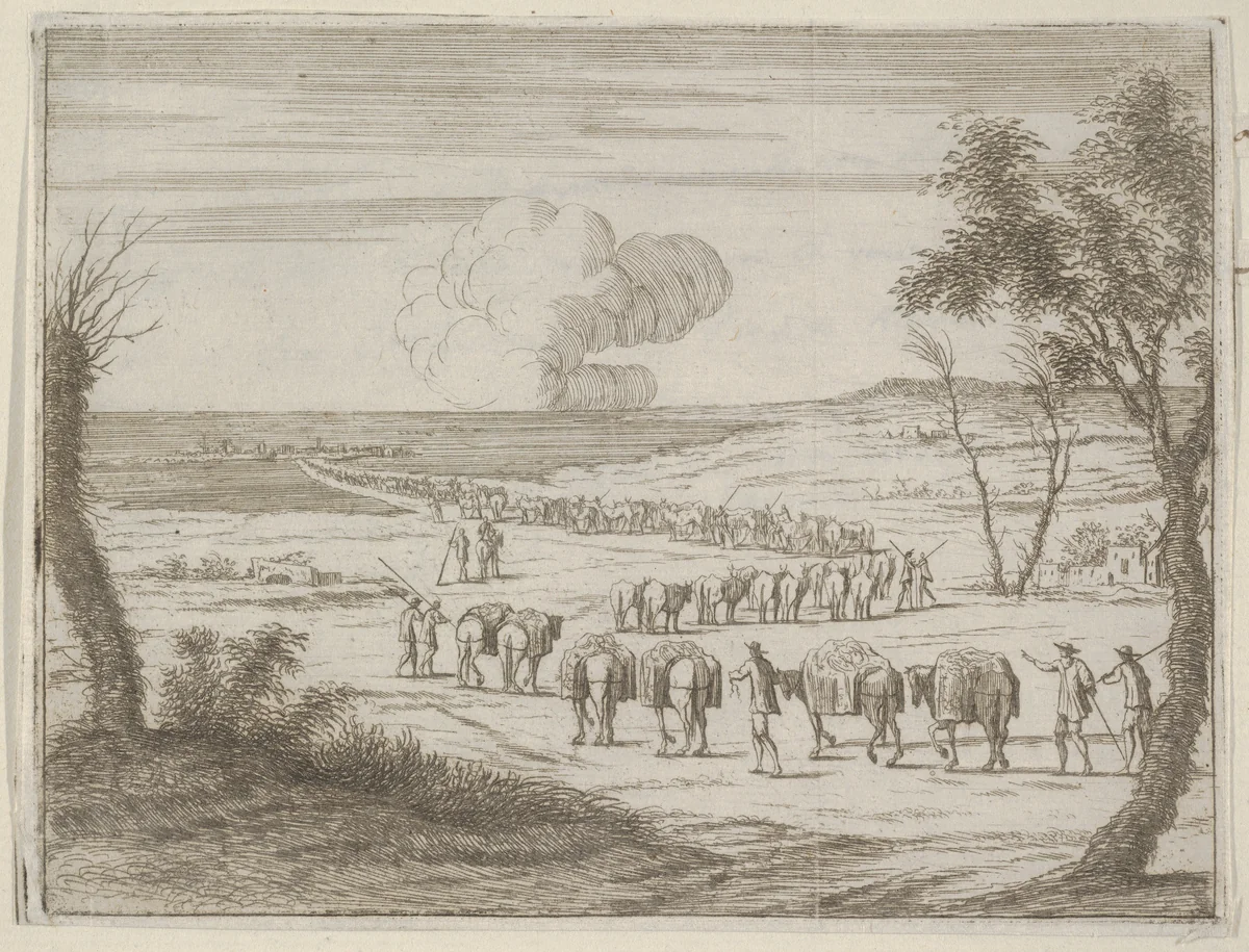 Francesco I d'Este Aids the Duke of Mantua After his Territories were Devastated by the German Armies, from "L'Idea di un Principe ed Eroe Cristiano in Francesco I d'Este, di Modena e Reggio Duca VIII [...]" by Bartolomeo Fenice, print, 1659