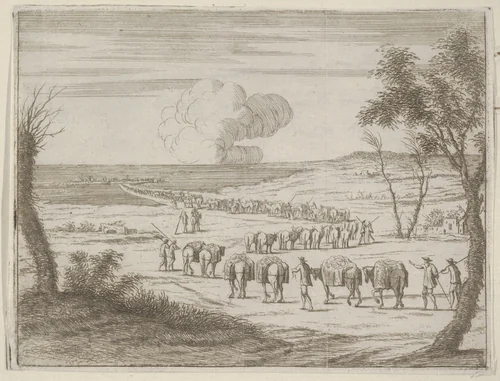 Francesco I d'Este Aids the Duke of Mantua After his Territories were Devastated by the German Armies, from "L'Idea di un Principe ed Eroe Cristiano in Francesco I d'Este, di Modena e Reggio Duca VIII [...]" by Bartolomeo Fenice, print, 1659