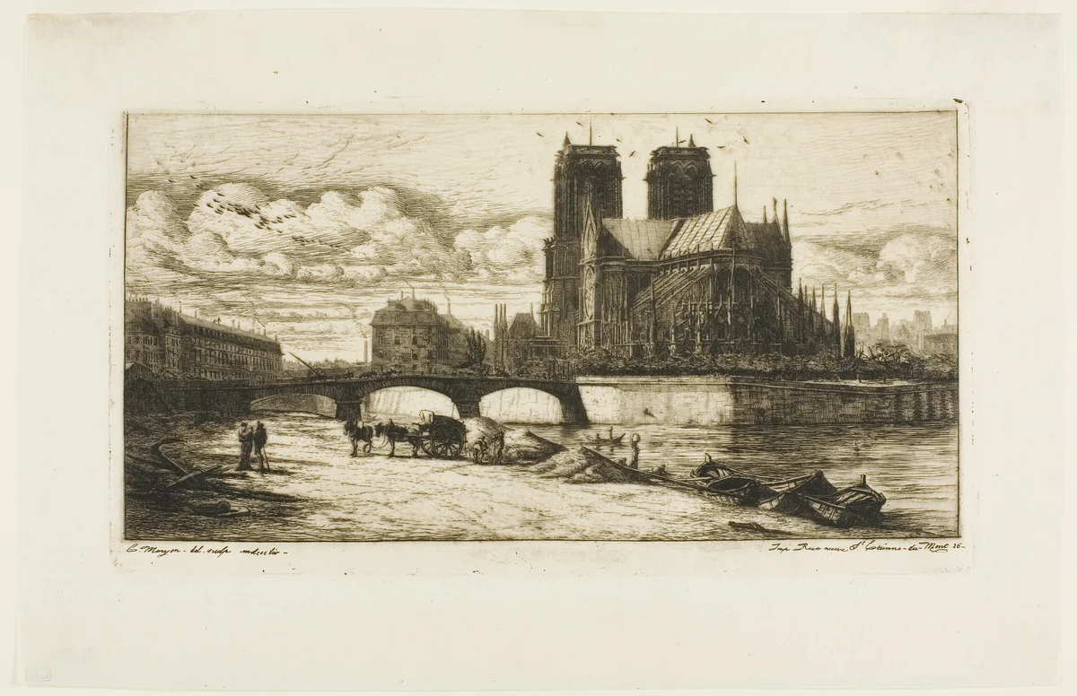 The Apse of Notre-Dame, Paris by Charles Meryon, print, 1854