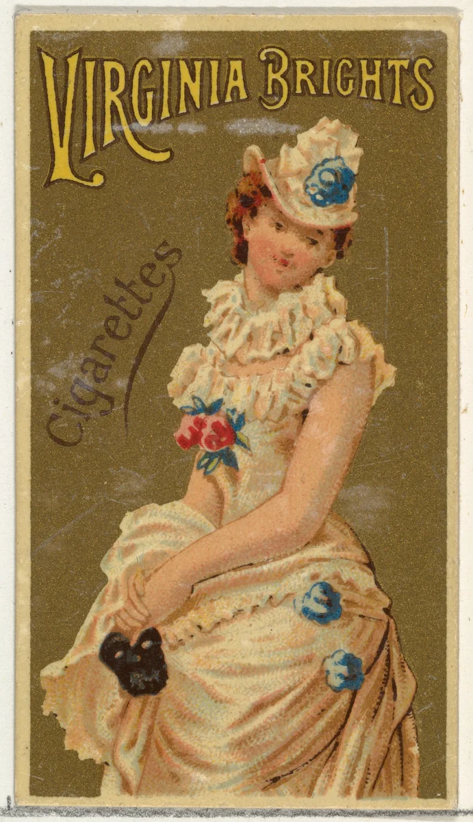 From the Girls and Children series (N64) promoting Virginia Brights Cigarettes for Allen & Ginter brand tobacco products by Allen & Ginter, print, 1886