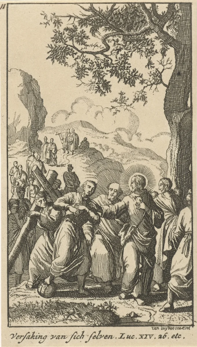 Christus en zijn volgelingen by anonymous, print, 1720
