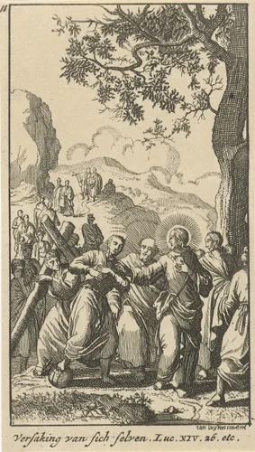 Christus en zijn volgelingen by anonymous, print, 1720