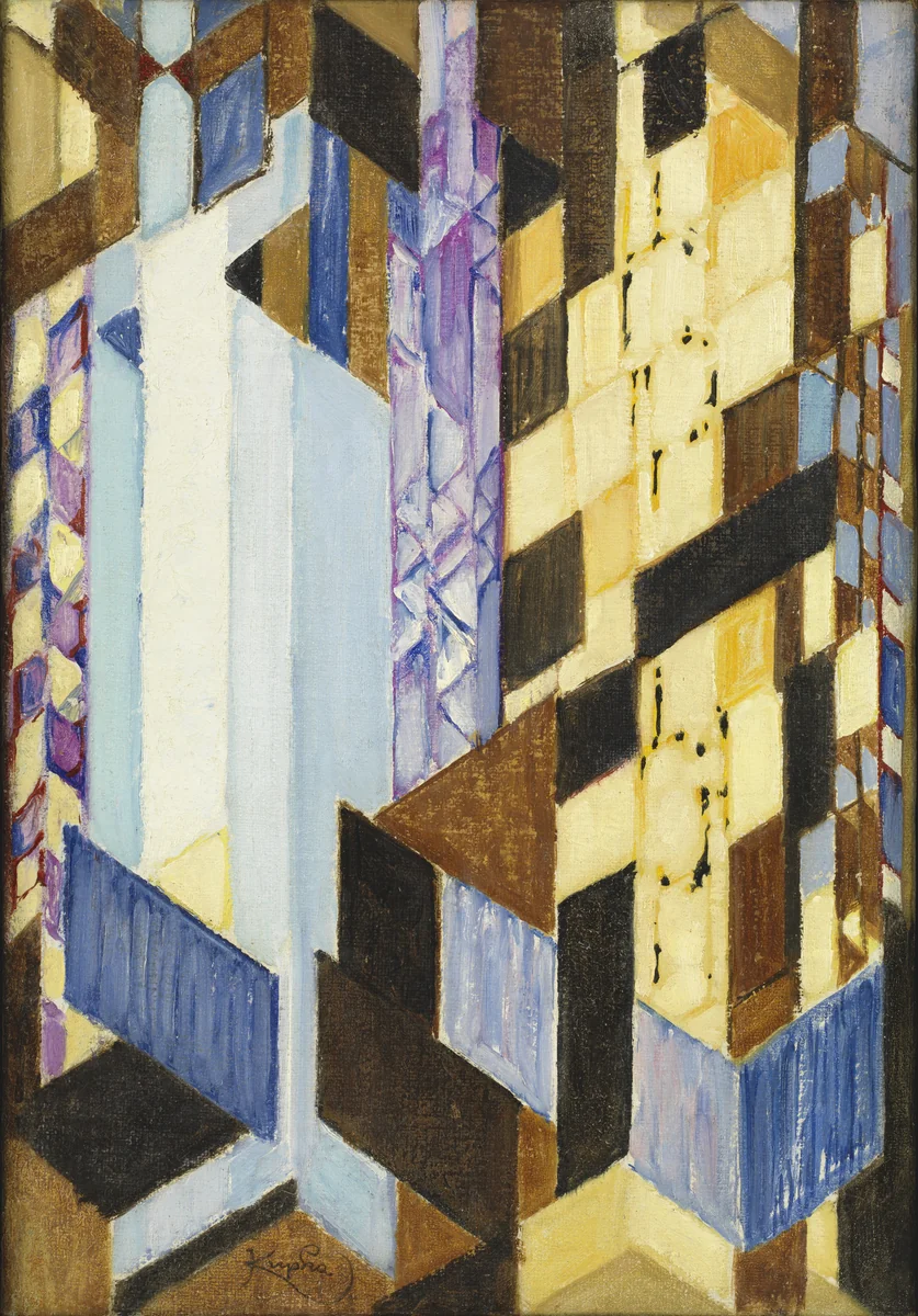 Vertical and Diagonal Planes by František Kupka, painting, 1913