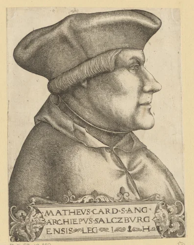 Portret van Matthaeus Lang by Hieronymus Hopfer, print, 1520-1550