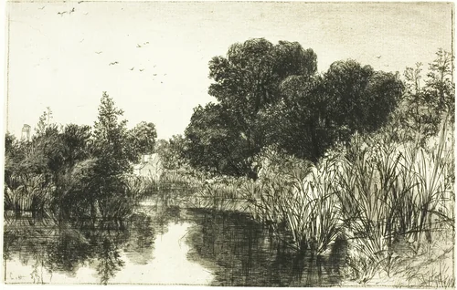 Shere Mill Pond, No. II (large plate) by Francis Seymour-Haden, print, 1855-1865