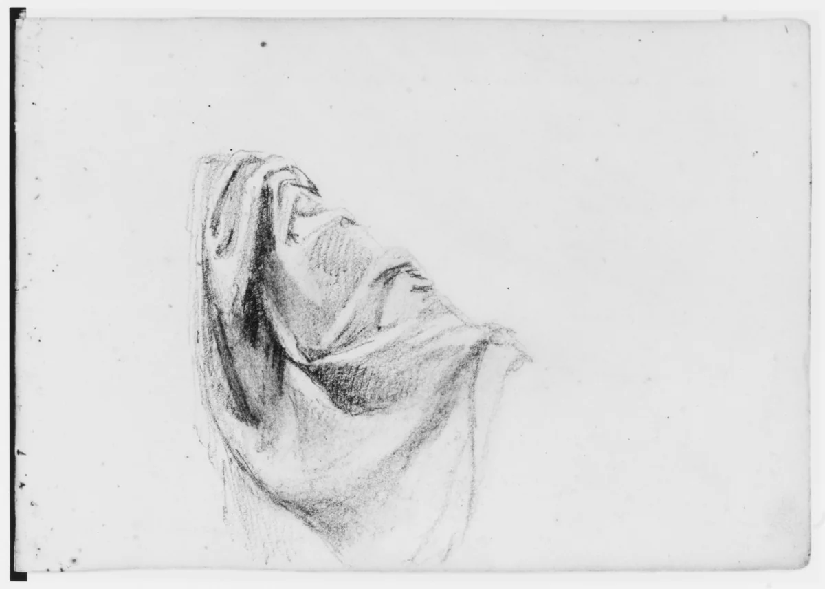 Drapery Study (from Sketchbook) by Asher Brown Durand, artwork, 1796-1886
