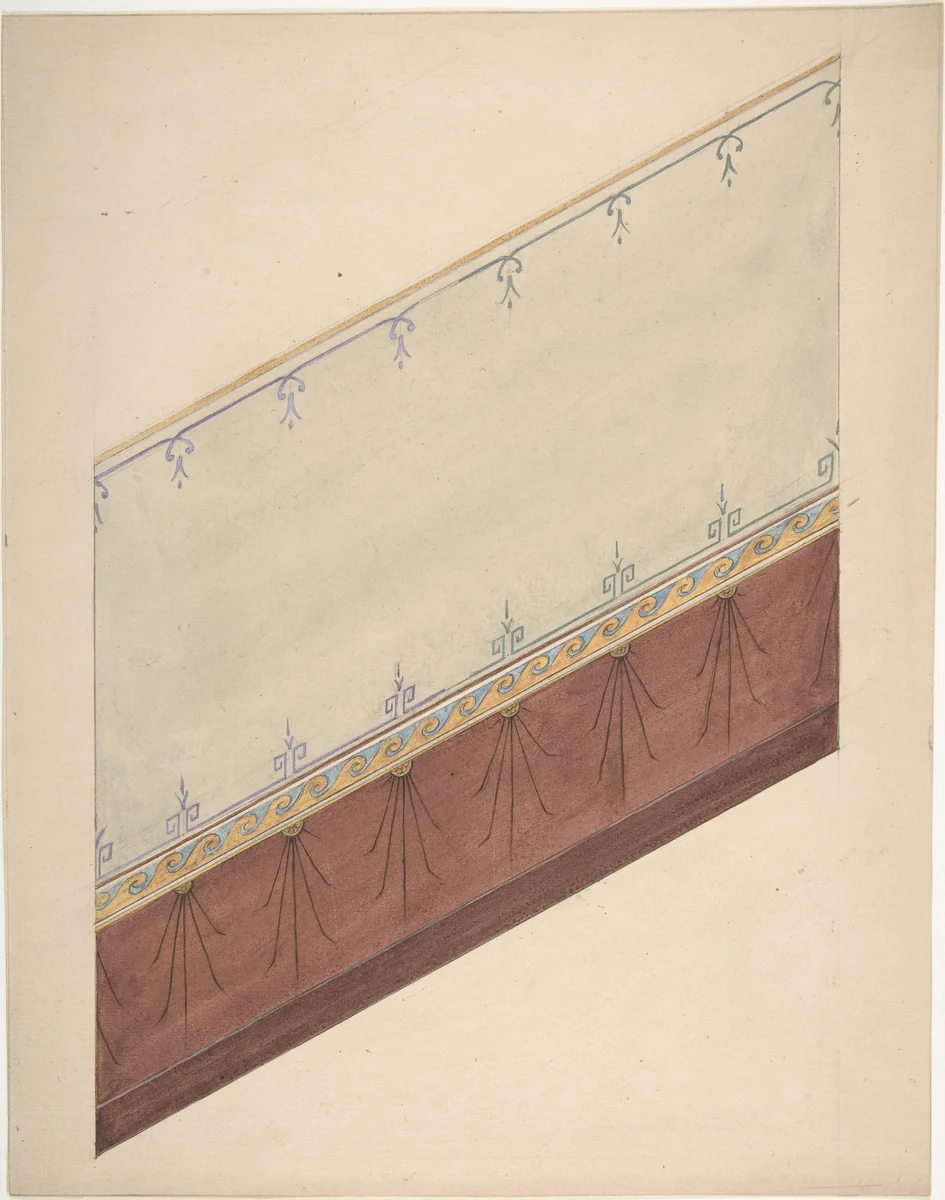 Pompeiian Design for Paneling by Jules-Edmond-Charles Lachaise, drawing, 1850-1900