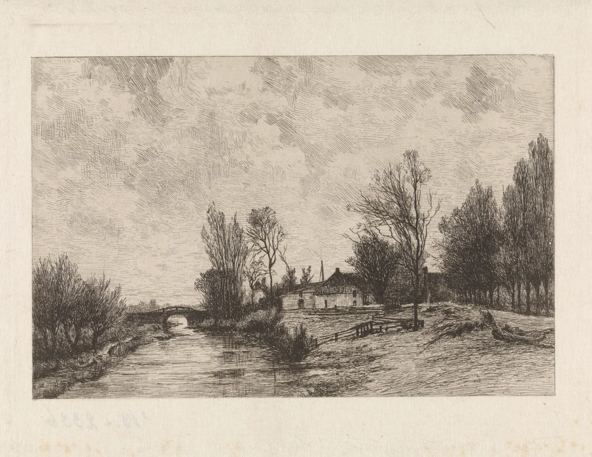 Bruggetje bij Beek by Willem Oppenoorth, print, 1862-1905
