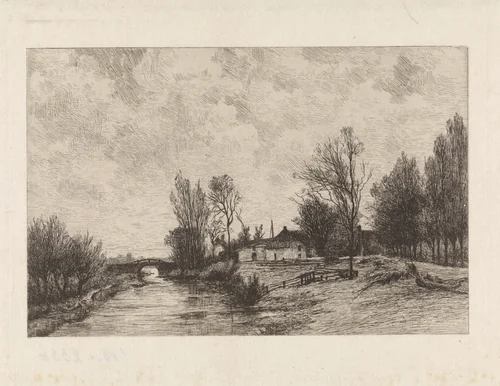 Bruggetje bij Beek by Willem Oppenoorth, print, 1862-1905