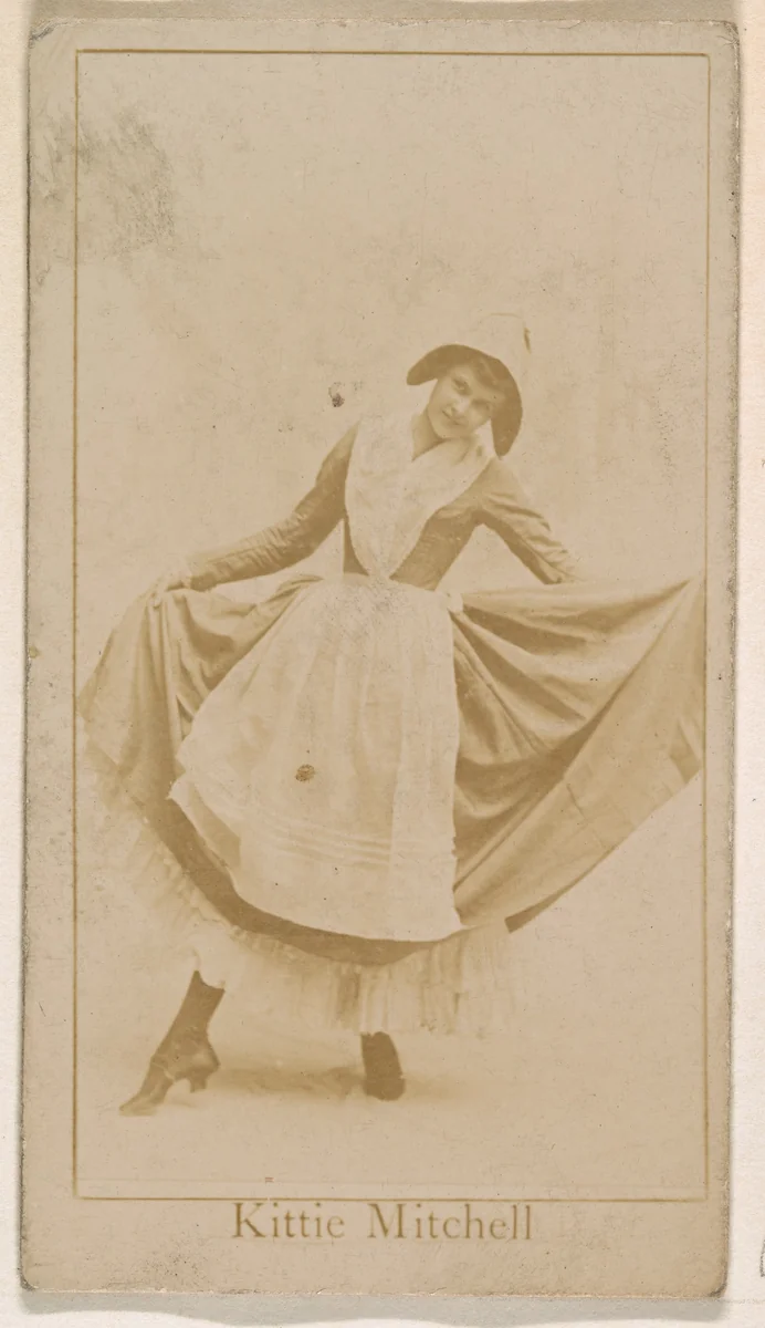 Kittie Mitchell, from the Actresses series (N245) issued by Kinney Brothers to promote Sweet Caporal Cigarettes by Kinney Brothers Tobacco Company, photograph, 1890