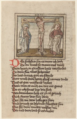 The Crucifixion by anonymous, drawing, 1400-1500