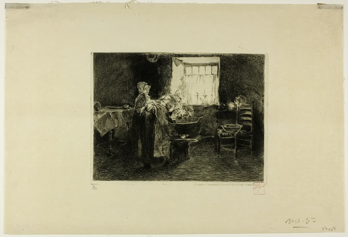 Wash Day by Robert Frederick Blum, print, 1877-1903