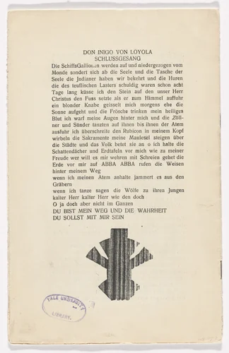 Tailpiece (back cover) from Phantastische Gebete (Fantastic Prayers) by Jean Arp, illustrated book, 1916