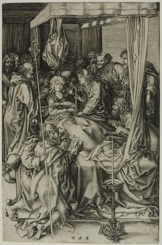 The Death of the Virgin by Martin Schongauer, print, 1465-1475