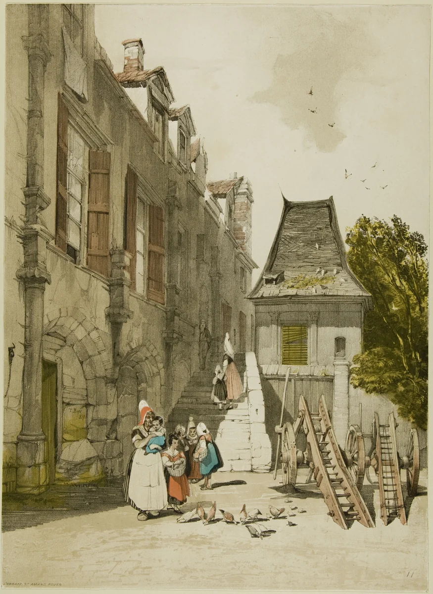 L'Abaye St. Amand, Rouen by Thomas Shotter Boys, print, 1839