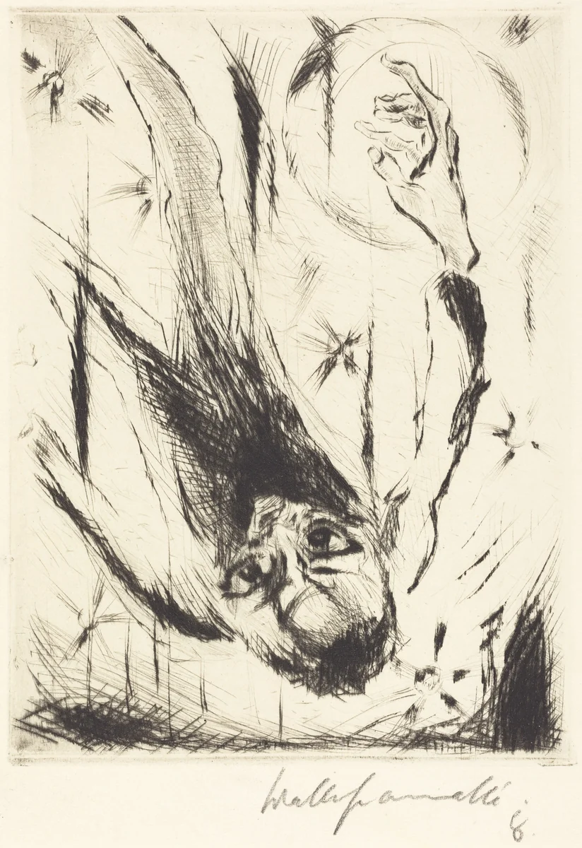 The Fall into Infinity by Walter Gramatté, print, 1918