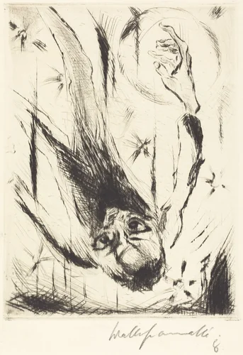 The Fall into Infinity by Walter Gramatté, print, 1918