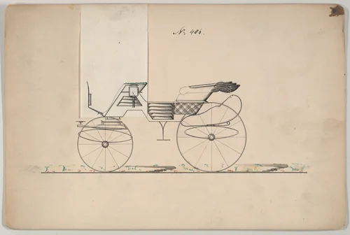 Design for Phaeton, no. 406 by Brewster & Co., drawing, 1850-1874