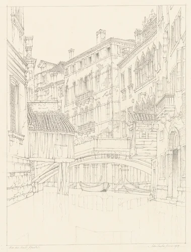 Rio dei Santi Apostoli by John Taylor Arms, drawing, 1929