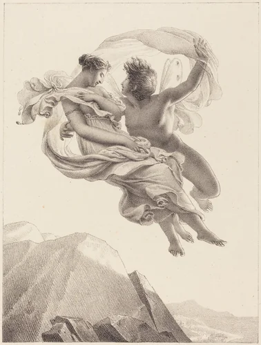 Zephyr and Psyche by Pierre Claude François Delorme, print, 1820-1823