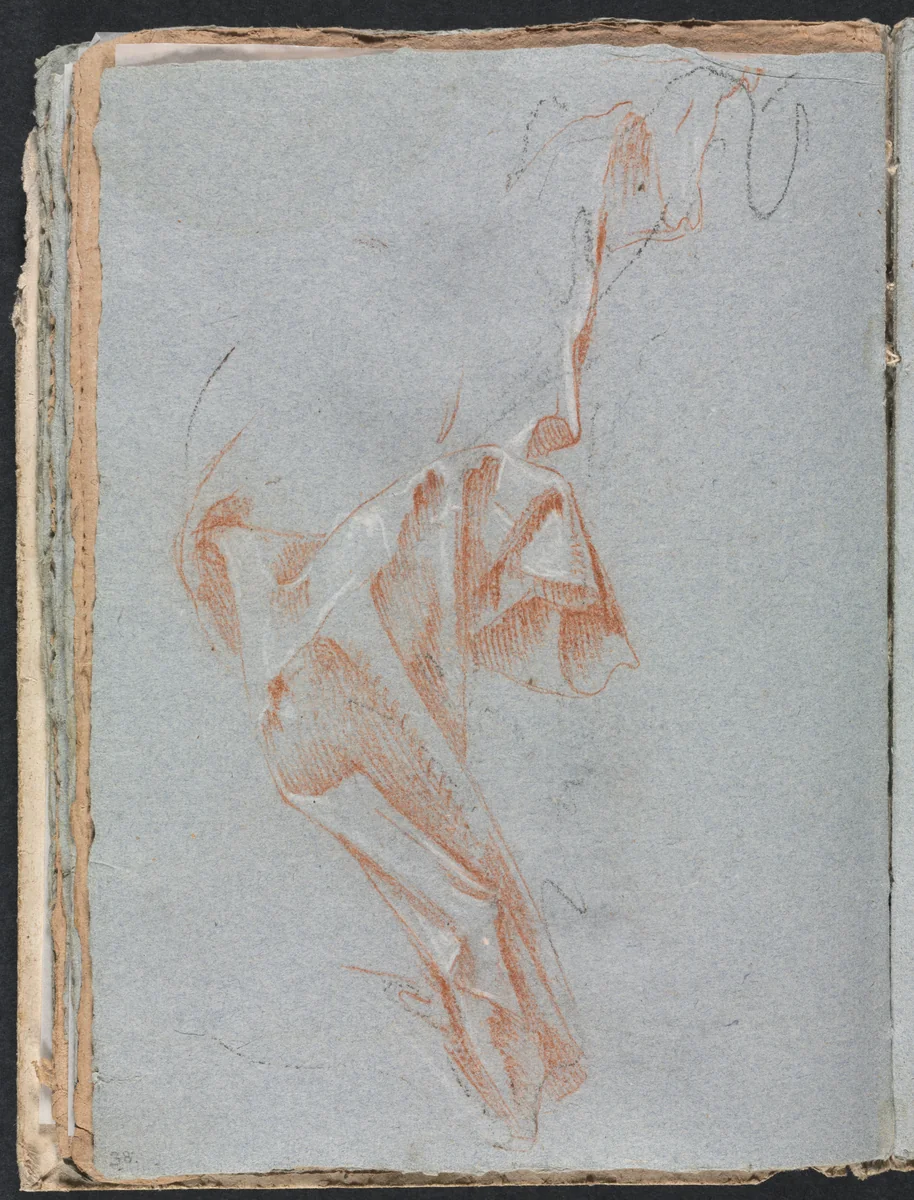 Verona Sketchbook: Drapery study (page 38) by Francesco Lorenzi, book, 1760