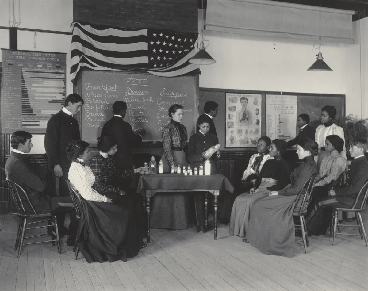 Physiology. Class studying foods by Frances Benjamin Johnston, photograph, 1899