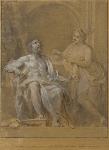Homer and Calliope by Tommaso Conca, drawing, 1786