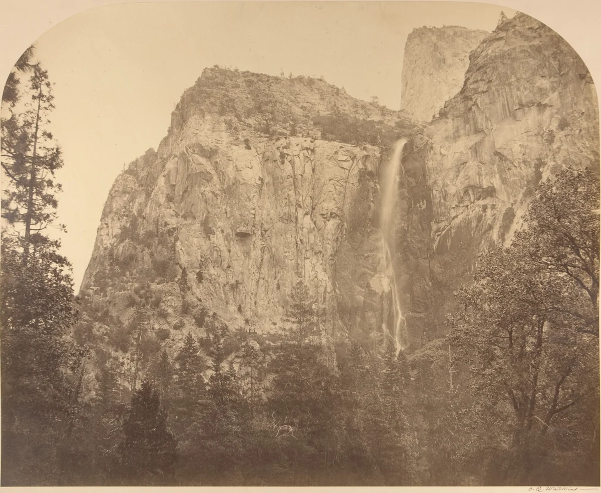 Pohono, Bridal Veil, 900 Feet, Yosemite by Carleton E. Watkins, photograph, 1861