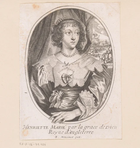 Portret van Henriëtta Maria van Frankrijk by anonymous, print, 1619-1668