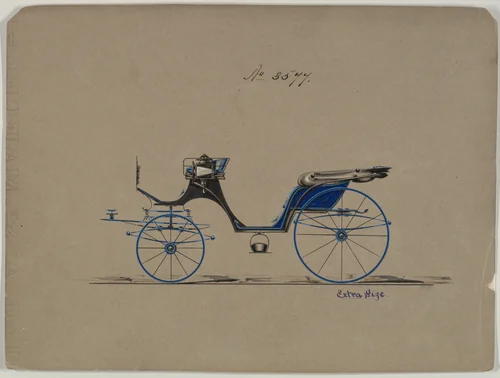 Design for Cabriolet or Victoria, no. 3577 by Brewster & Co., drawing, 1880