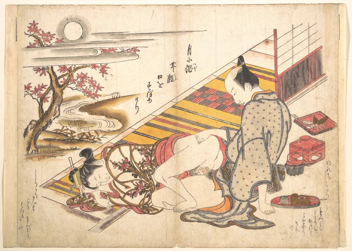 Bedroom Scene by Okumura Masanobu (奥村政信), print, 1729-1749