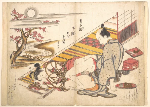 Bedroom Scene by Okumura Masanobu (奥村政信), print, 1729-1749