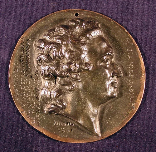 Marie-Jean-Antoine-Nicolas de Caritat, marquis de Condorcet by Pierre-Jean David d'Angers, metalwork, 1831