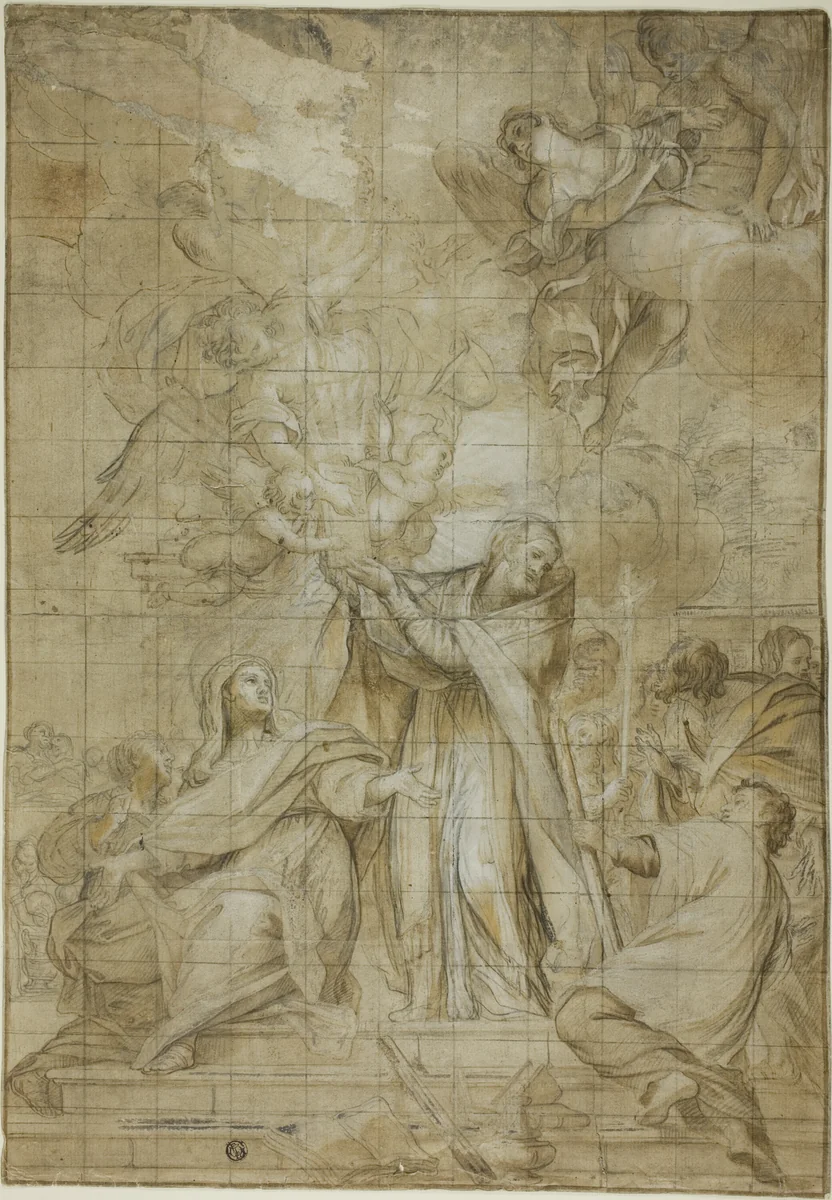 Vision of a Pope by Francesco Campora, drawing, 1700-1799