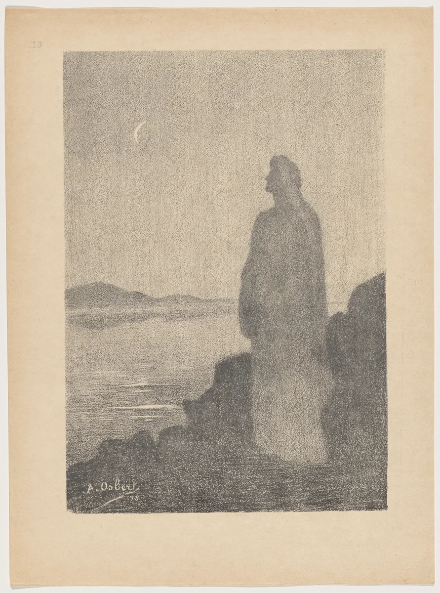 Rêverie dans la nuit (Evening Reverie) by Alphonse Osbert, print, 1895