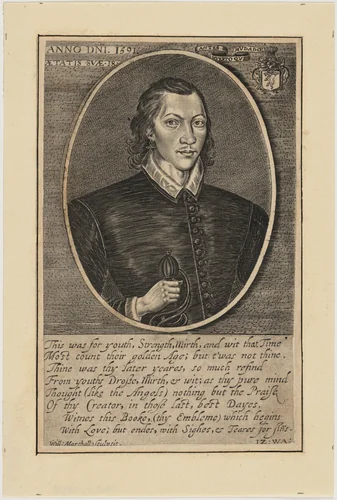 John Donne by William Marshall, print, 1635-1639