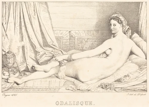 Odalisque by Jean-Auguste-Dominique Ingres, print, 1825