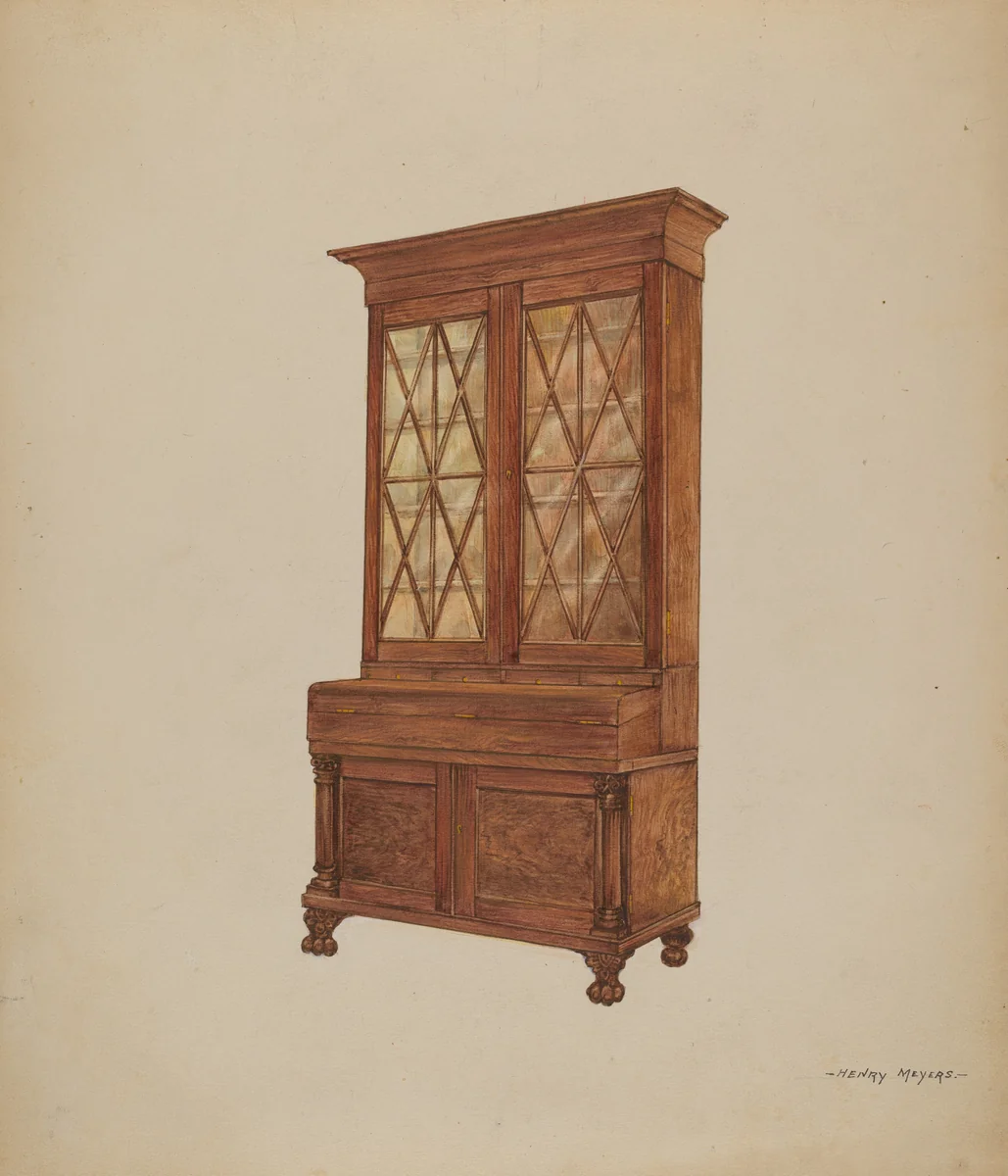 Bookcase and Writing Desk by Henry Meyers, index of american design, 1936