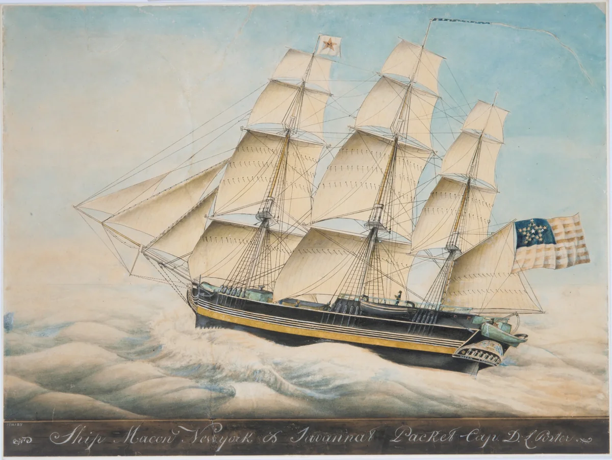 The Ship "Macon" by Nivelet, artwork, 1828-1835