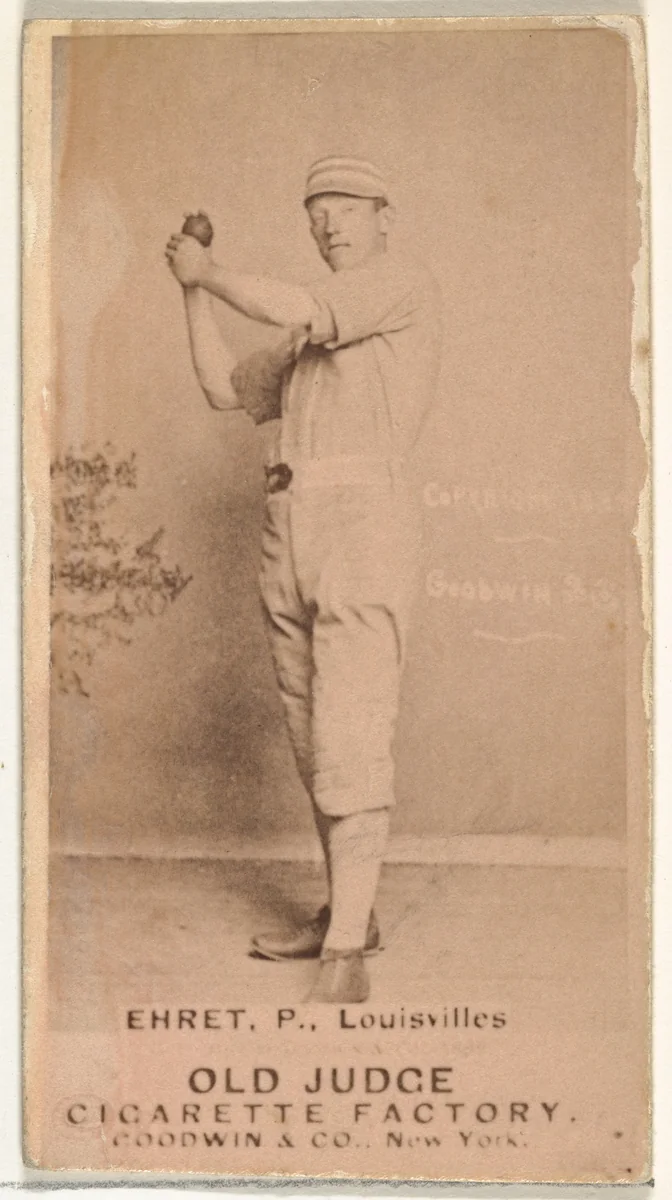 Philip Sydney "Red" Ehret, Pitcher, Louisville Colonels, from the Old Judge series (N172) for Old Judge Cigarettes by Goodwin & Company, photograph, 1887-1890