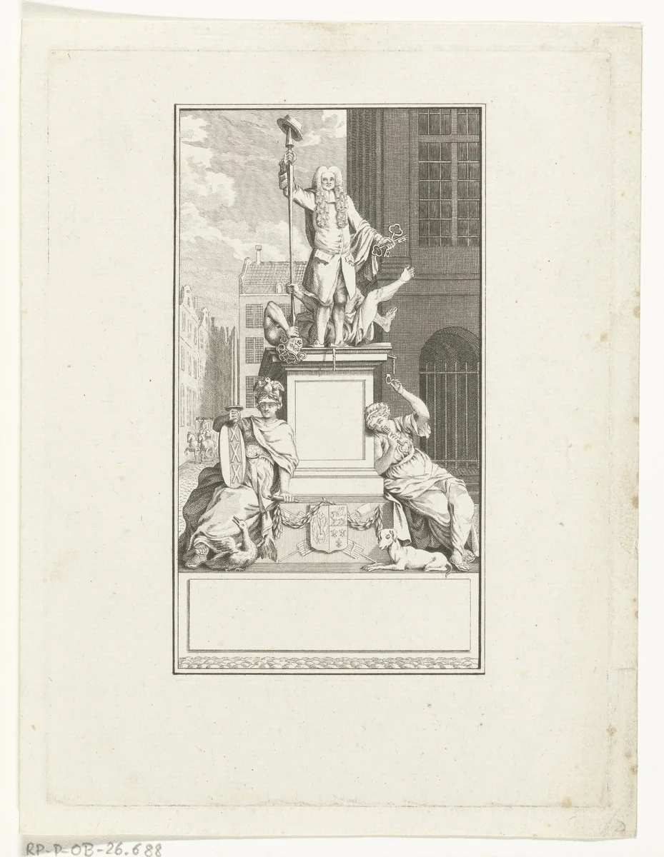 Monument voor de Amsterdamse burgemeester Egbert de Vrij Temminck by Cornelis Bogerts, print, 1781-1817