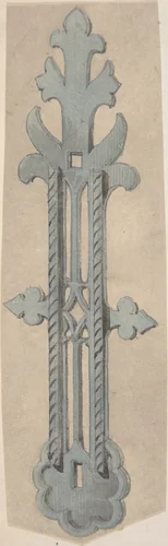 Metal Doorplate for Church by anonymous, drawing, 1850-1900