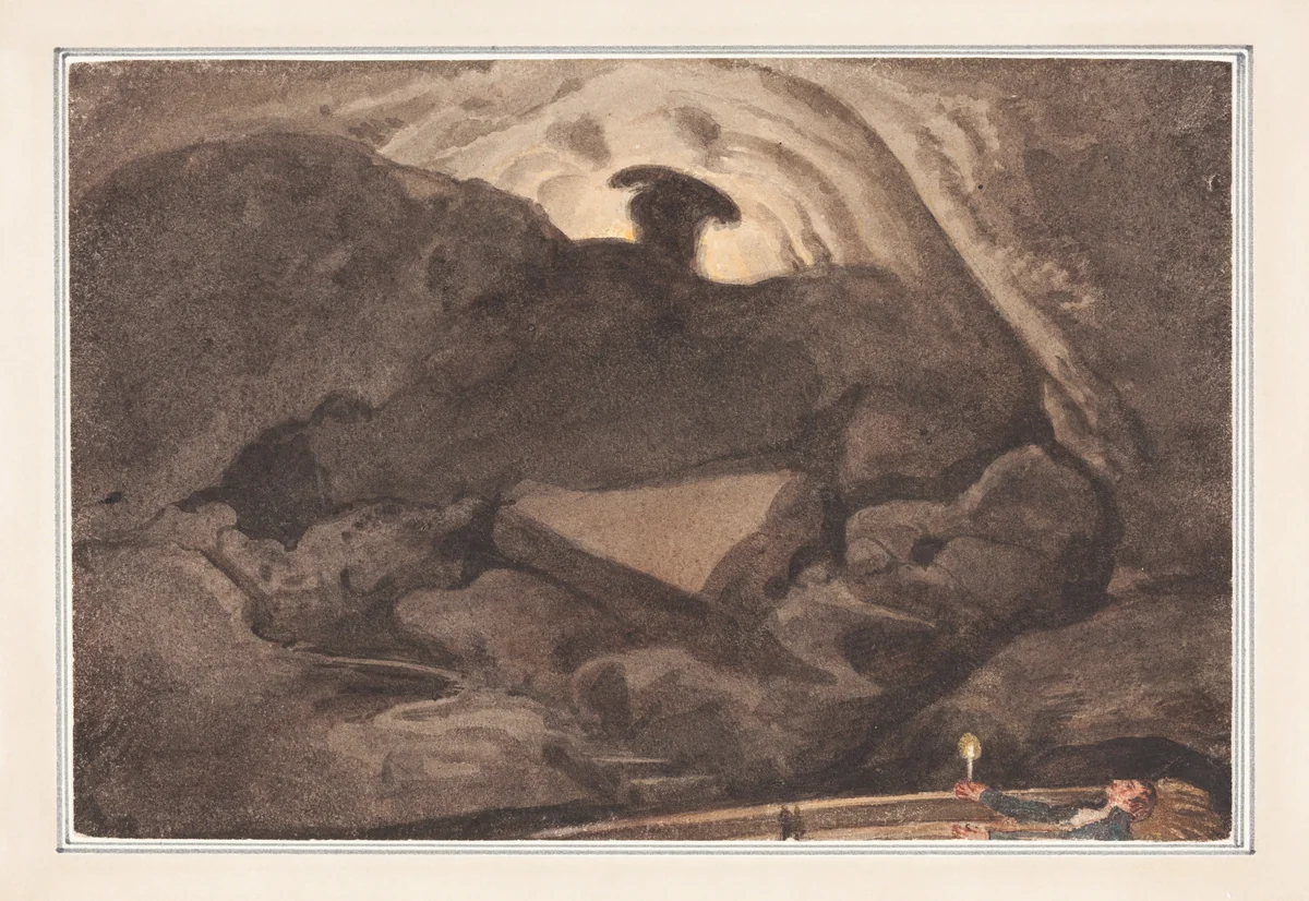 Scene in a Cave by George Cumberland, drawing, 1754-1848