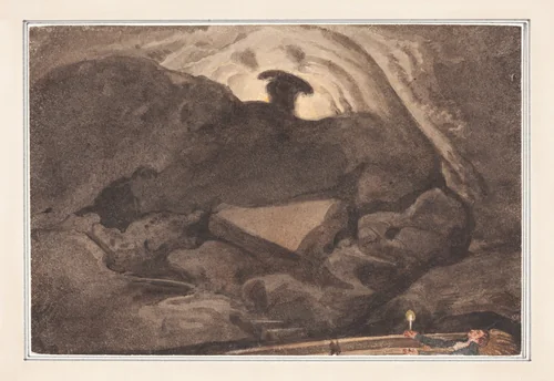 Scene in a Cave by George Cumberland, drawing, 1754-1848