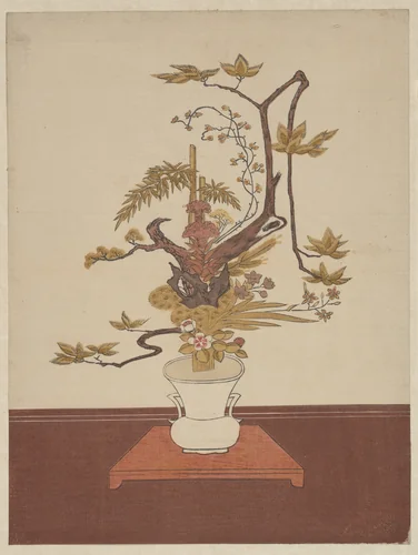 Ike Bana (Flower Arrangement) in the Ike-no-bo Style by Suzuki Harunobu (鈴木春信), print, 1760-1770
